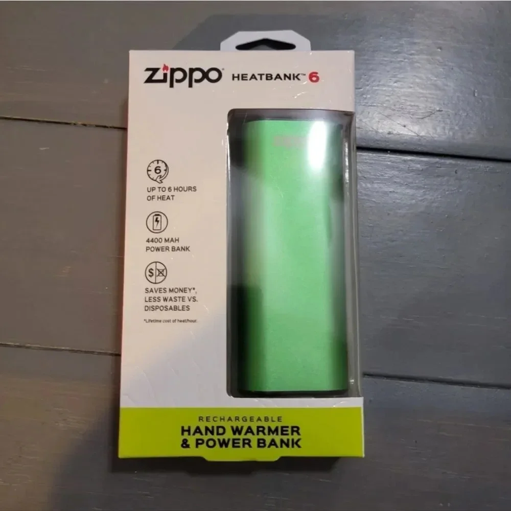 Zippo Green HeatBank 6 Rechargeable Hand Warmer & Power Bank